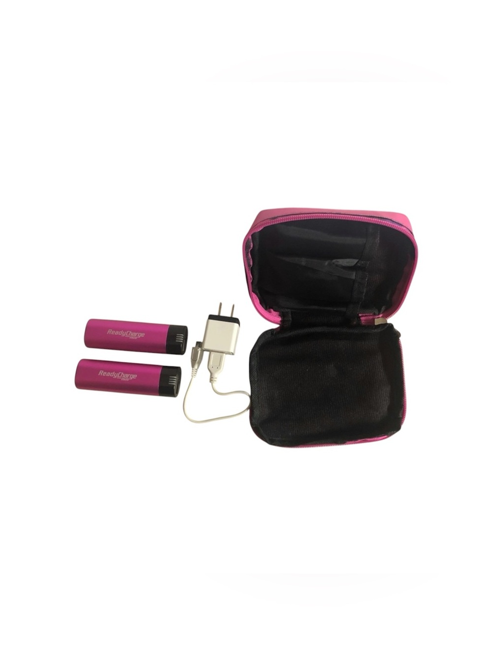 ReadyCharge 2600 2 Pack Travel Charger with Zipper Case Pink